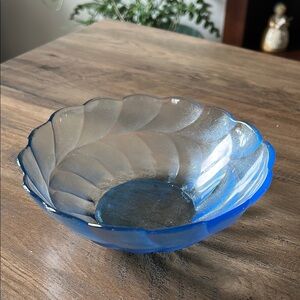 Vintage 60’s PASARI Indonesia 6.5" Clear blue Fernleaf Pattern Salad Soup Bowl